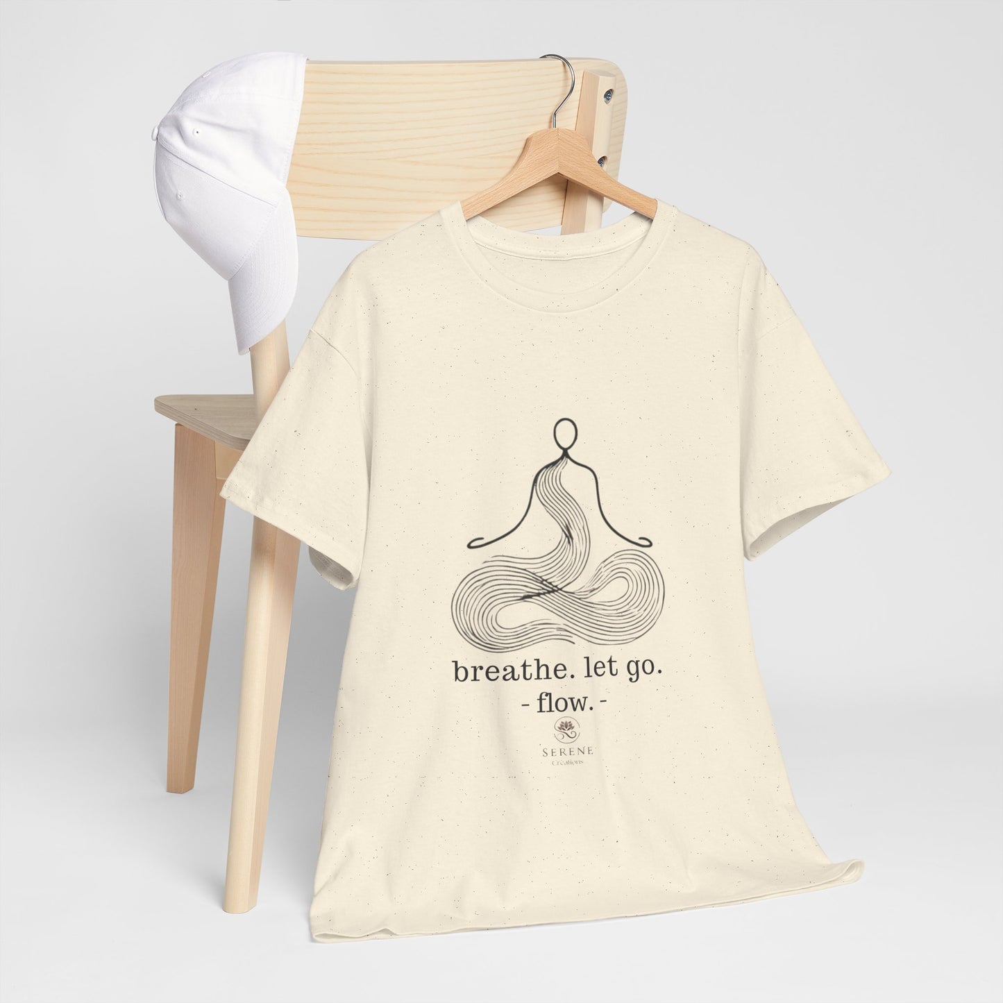 Breathe. Let Go. Flow." Minimalist Line Art T-Shirt – Mindfulness, Yoga & Serenity 🌿✨
