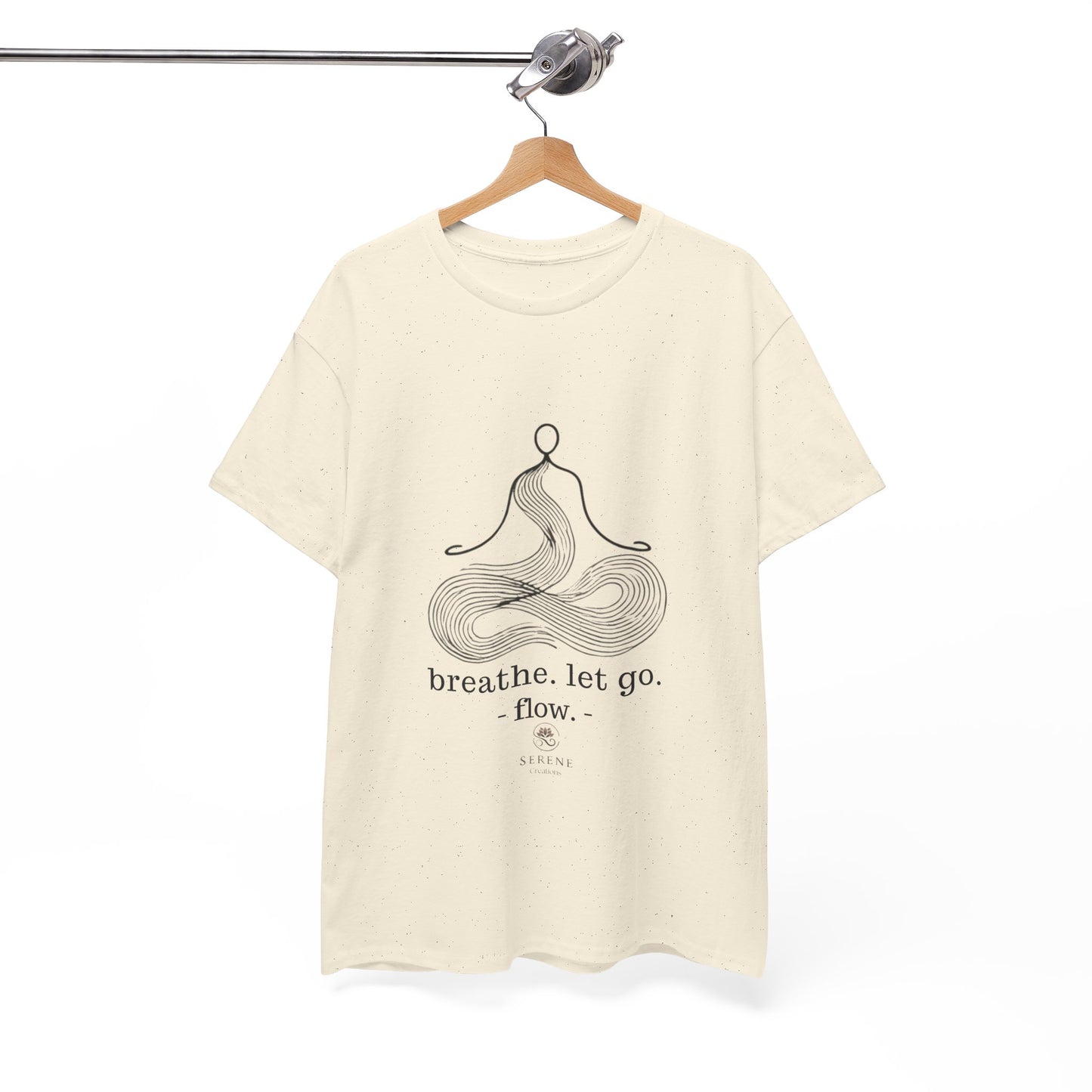 Breathe. Let Go. Flow." Minimalist Line Art T-Shirt – Mindfulness, Yoga & Serenity 🌿✨