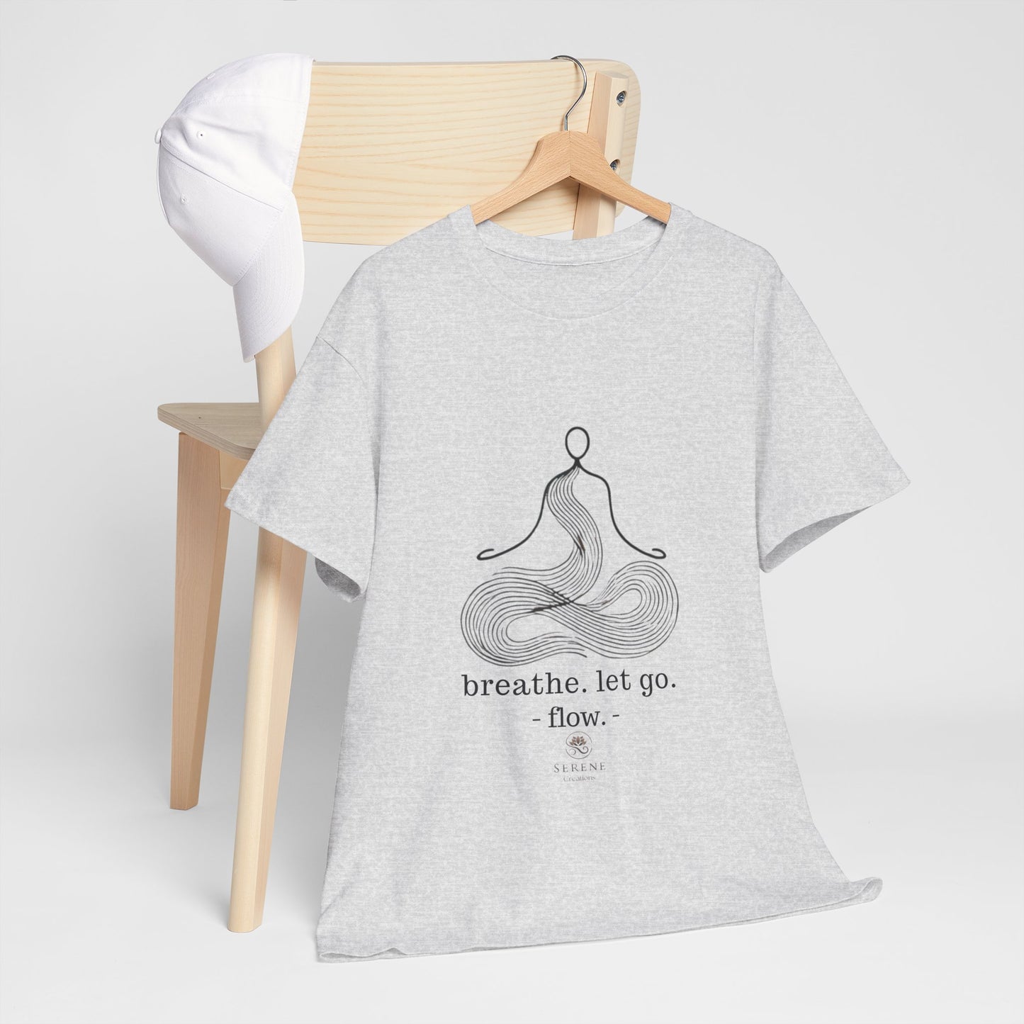 Breathe. Let Go. Flow." Minimalist Line Art T-Shirt – Mindfulness, Yoga & Serenity 🌿✨