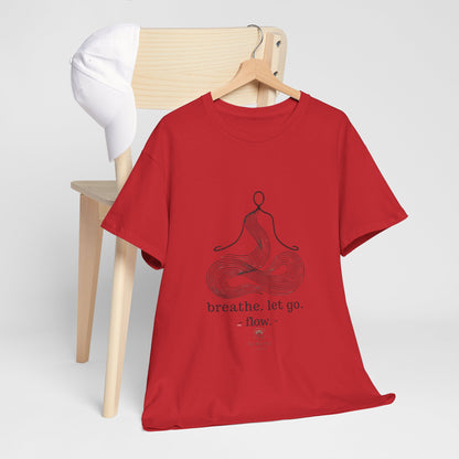 Breathe. Let Go. Flow." Minimalist Line Art T-Shirt – Mindfulness, Yoga & Serenity 🌿✨