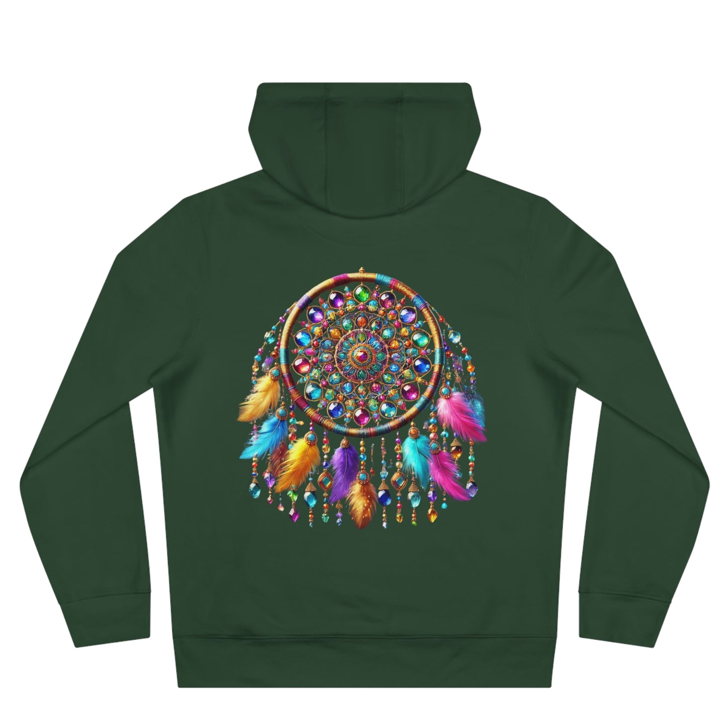 Mandala Dreamcatcher Fleece-Lined Hoodie – Cozy & Vibrant Comfort