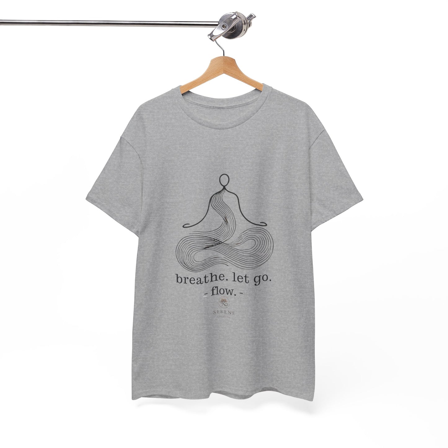 Breathe. Let Go. Flow." Minimalist Line Art T-Shirt – Mindfulness, Yoga & Serenity 🌿✨