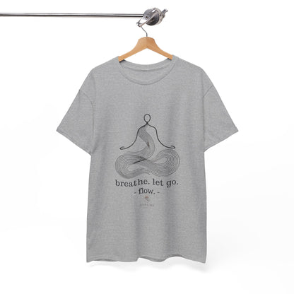 Breathe. Let Go. Flow." Minimalist Line Art T-Shirt – Mindfulness, Yoga & Serenity 🌿✨