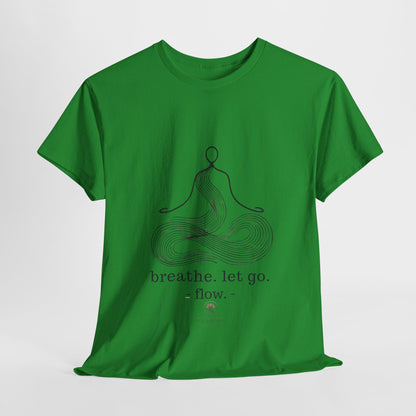 Breathe. Let Go. Flow." Minimalist Line Art T-Shirt – Mindfulness, Yoga & Serenity 🌿✨