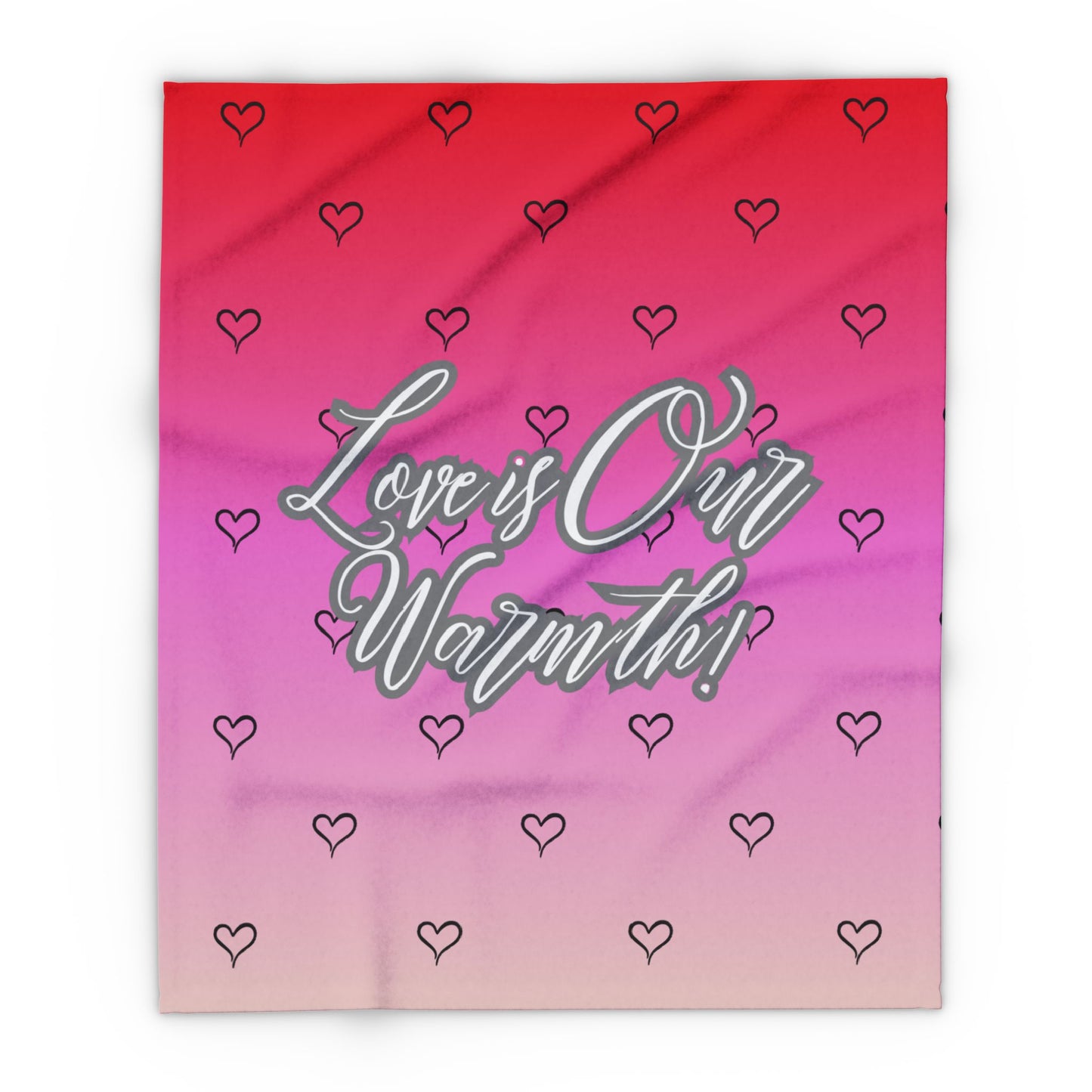 "Love is Our Warmth" Custom Valentine’s Day Fleece Blanket – Soft & Romantic Gift