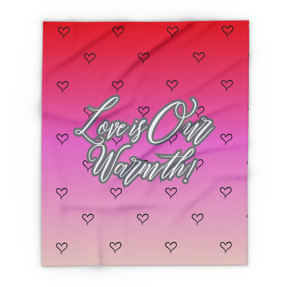 "Love is Our Warmth" Custom Valentine’s Day Fleece Blanket – Soft & Romantic Gift