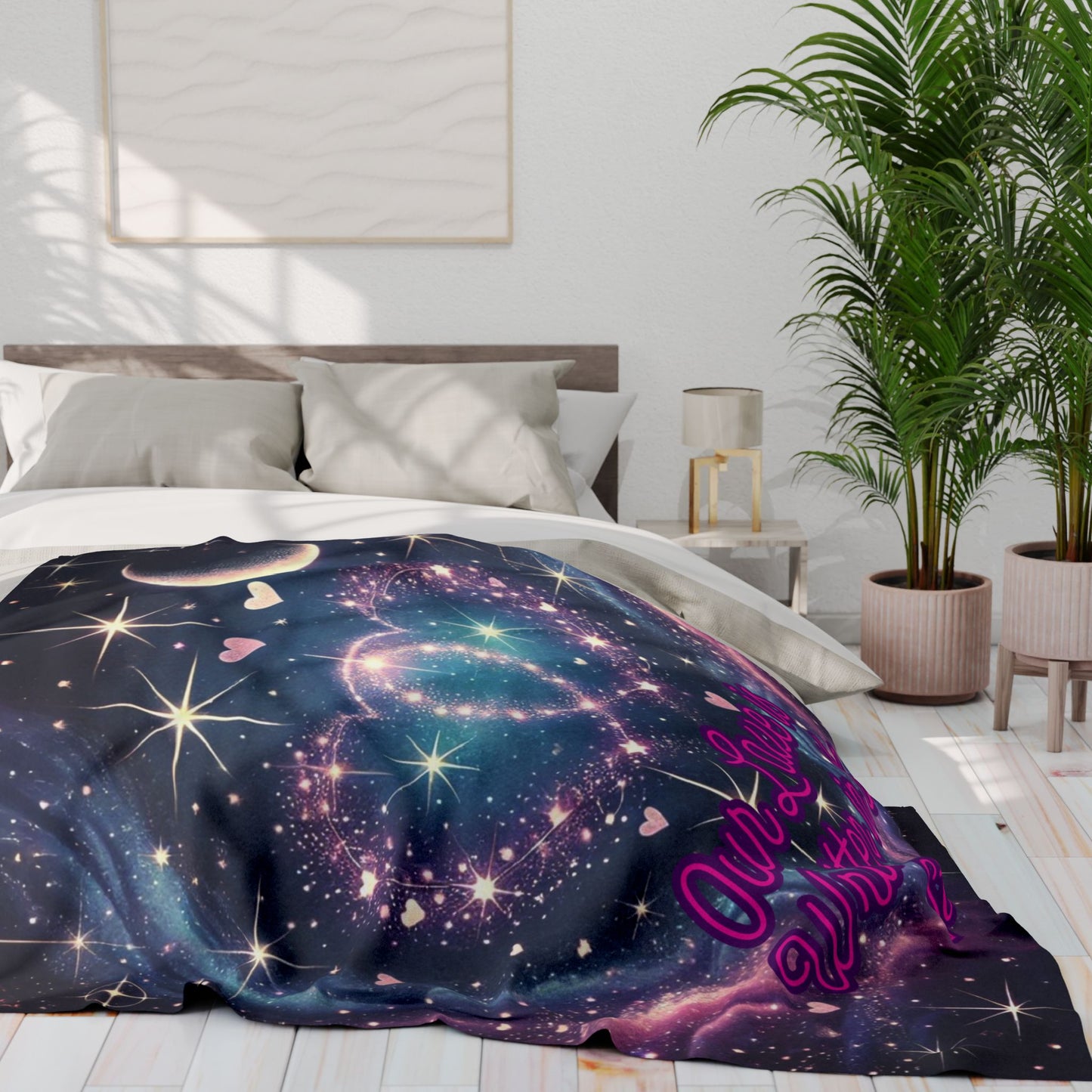 "Our Love is Written in the Stars" Fleece Blanket – Cozy, Celestial, and Heartfelt ✨💖