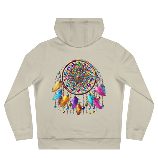 Mandala Dreamcatcher Fleece-Lined Hoodie – Cozy & Vibrant Comfort