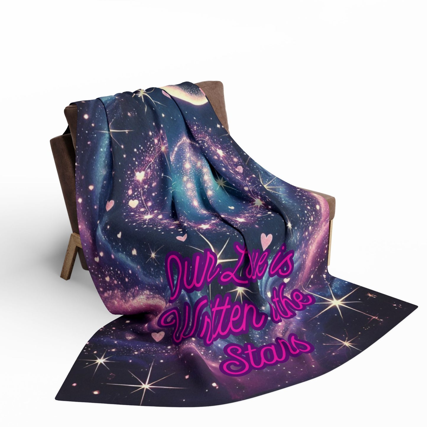 "Our Love is Written in the Stars" Fleece Blanket – Cozy, Celestial, and Heartfelt ✨💖