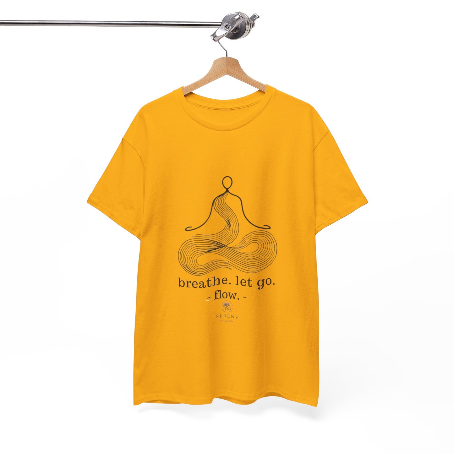 Breathe. Let Go. Flow." Minimalist Line Art T-Shirt – Mindfulness, Yoga & Serenity 🌿✨
