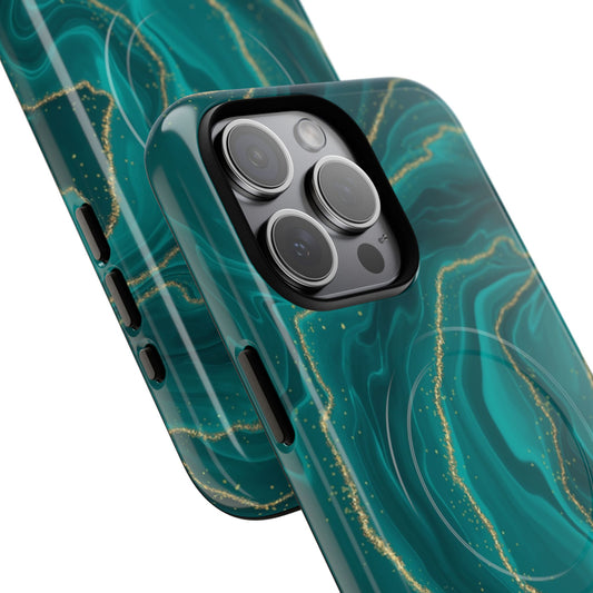 Elegant Teal Marble iPhone Case – Stylish Protection for iPhone 14 & Newer