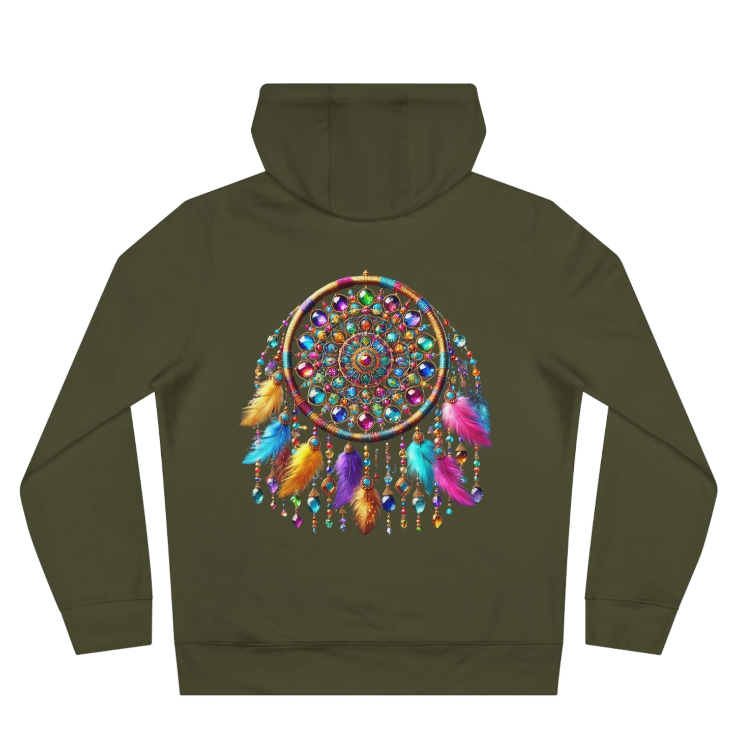 Mandala Dreamcatcher Fleece-Lined Hoodie – Cozy & Vibrant Comfort