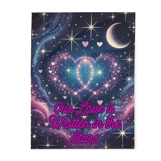 "Our Love is Written in the Stars" Fleece Blanket – Cozy, Celestial, and Heartfelt ✨💖