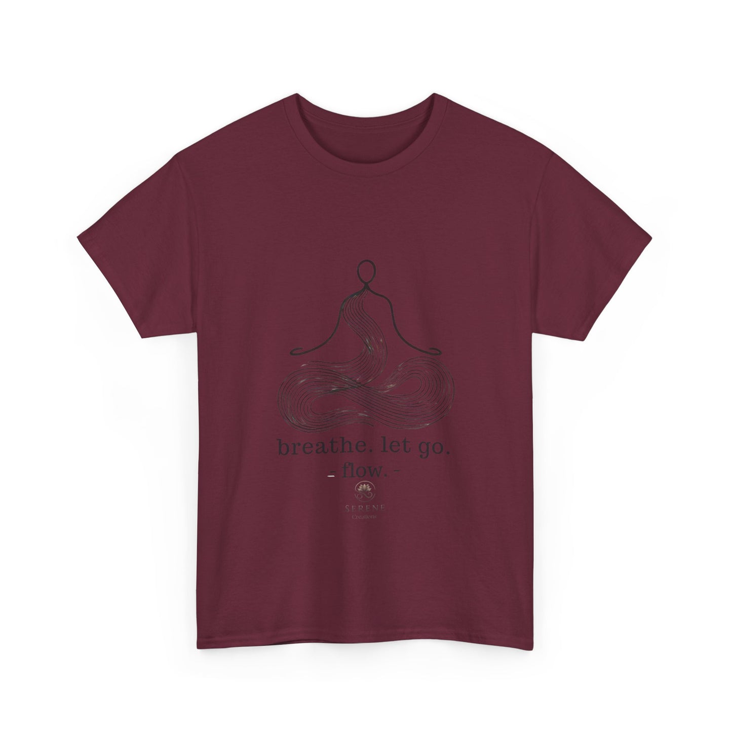 Breathe. Let Go. Flow." Minimalist Line Art T-Shirt – Mindfulness, Yoga & Serenity 🌿✨