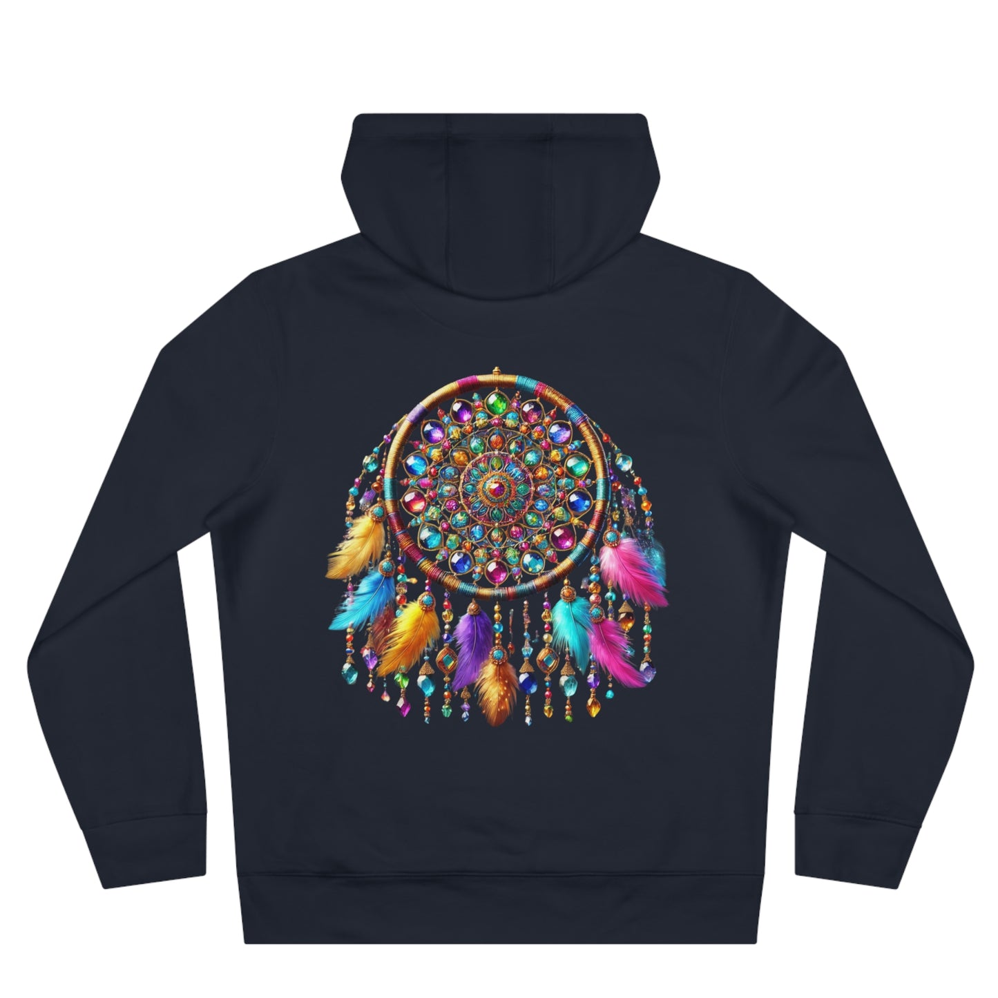 Mandala Dreamcatcher Fleece-Lined Hoodie – Cozy & Vibrant Comfort