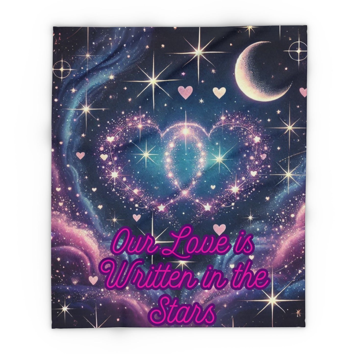 "Our Love is Written in the Stars" Fleece Blanket – Cozy, Celestial, and Heartfelt ✨💖