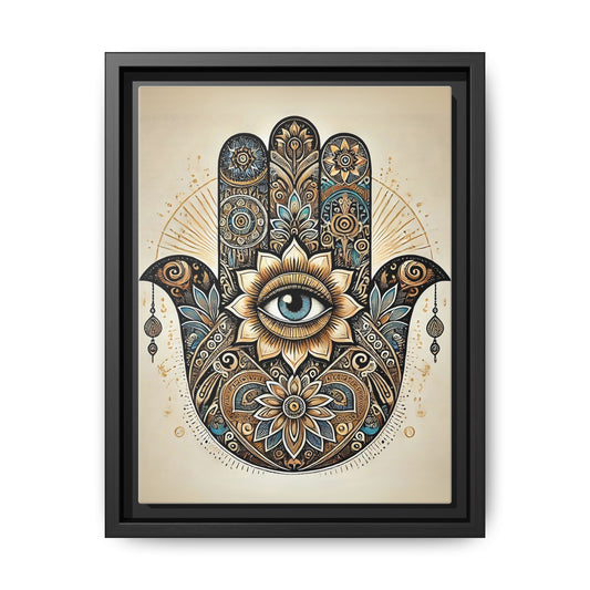 Hamsa Hand Canvas Wall Art | Spiritual Protection & Sustainable Elegance