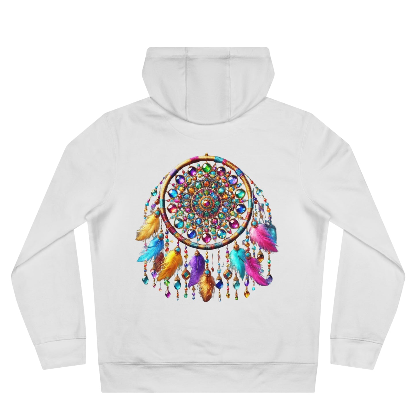 Mandala Dreamcatcher Fleece-Lined Hoodie – Cozy & Vibrant Comfort