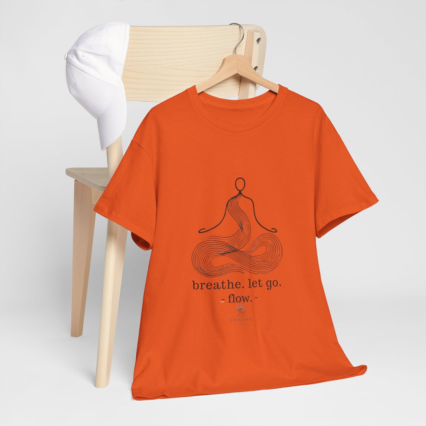 Breathe. Let Go. Flow." Minimalist Line Art T-Shirt – Mindfulness, Yoga & Serenity 🌿✨