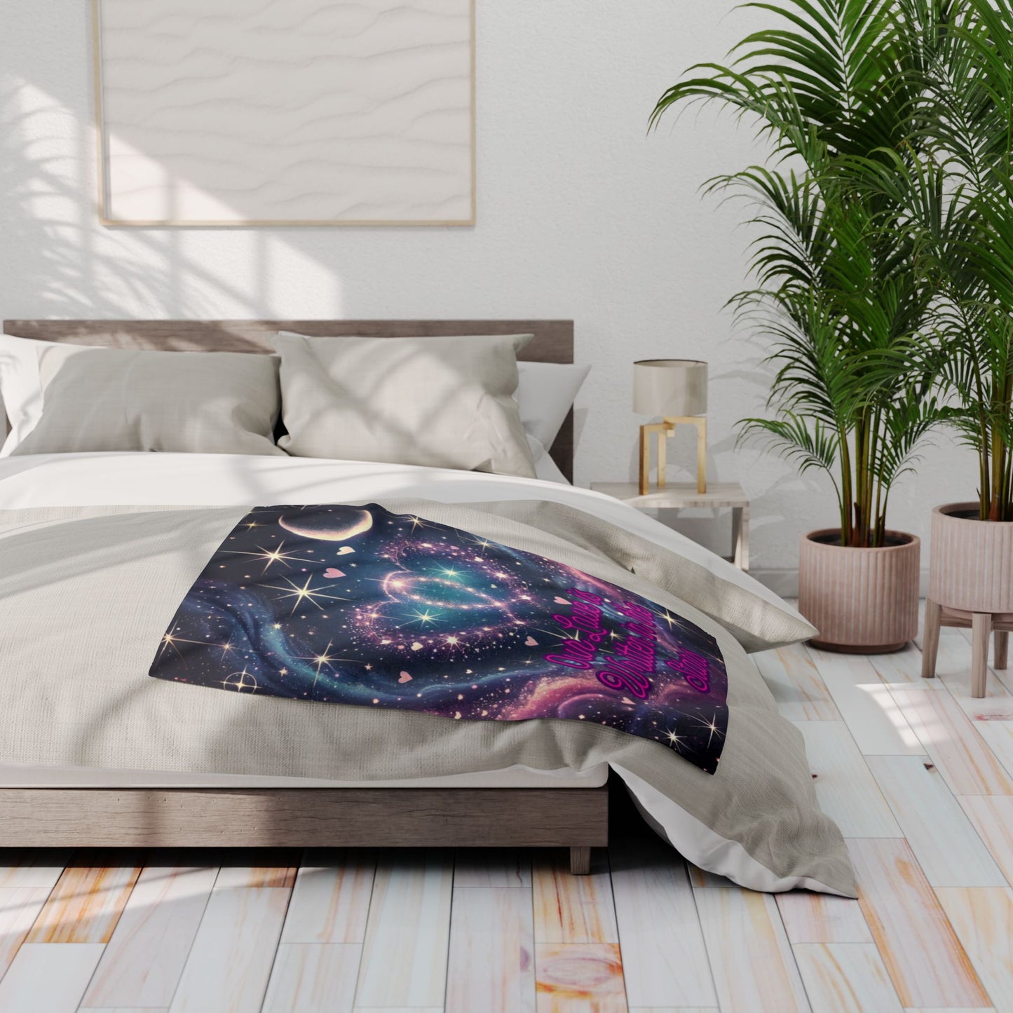 "Our Love is Written in the Stars" Fleece Blanket – Cozy, Celestial, and Heartfelt ✨💖