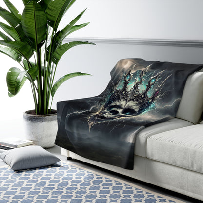 Ethereal Skull King Fleece Blanket | Cozy, Warm & Stylish