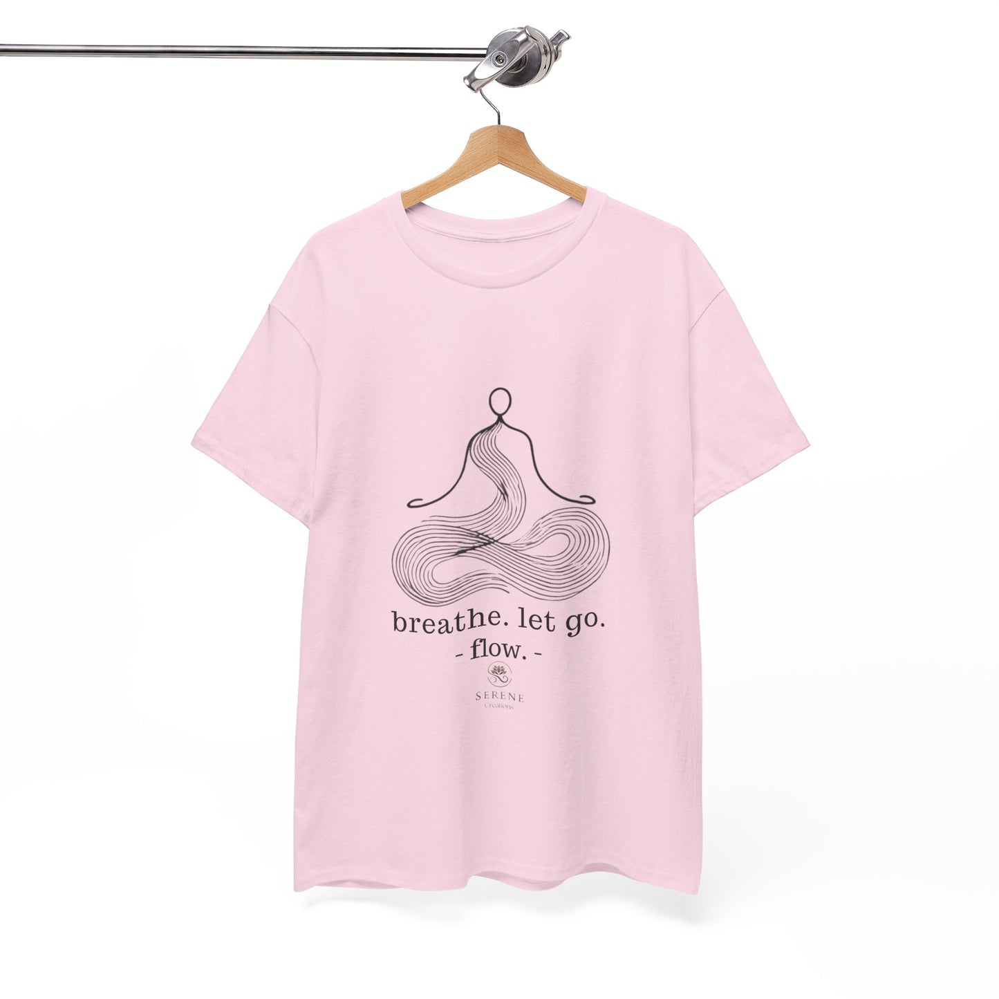 Breathe. Let Go. Flow." Minimalist Line Art T-Shirt – Mindfulness, Yoga & Serenity 🌿✨