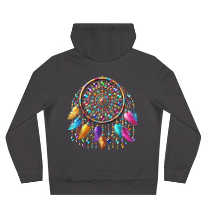 Mandala Dreamcatcher Fleece-Lined Hoodie – Cozy & Vibrant Comfort