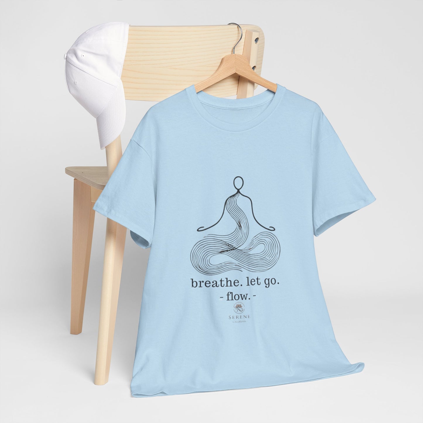 Breathe. Let Go. Flow." Minimalist Line Art T-Shirt – Mindfulness, Yoga & Serenity 🌿✨