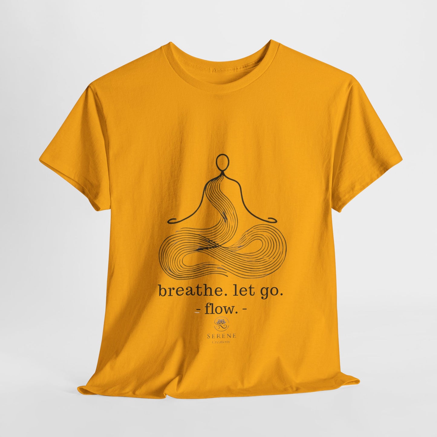 Breathe. Let Go. Flow." Minimalist Line Art T-Shirt – Mindfulness, Yoga & Serenity 🌿✨
