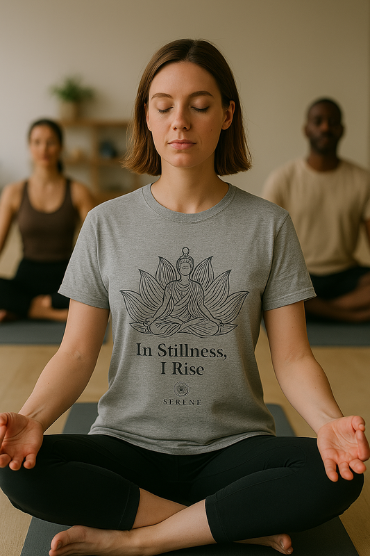 In Stillness, I Rise – Minimalist Lotus T-Shirt for Mindfulness, Yoga & Inner Growth