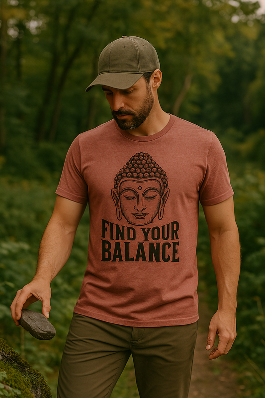 Find Your Balance Buddha T-Shirt | Spiritual Streetwear | Mindful Urban Fashion
