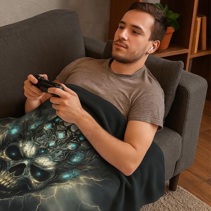 Ethereal Skull King Fleece Blanket | Cozy, Warm & Stylish